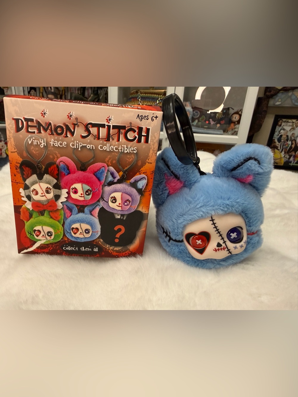 Blue Plush Clip-On Keychain Toy - Kids Toys